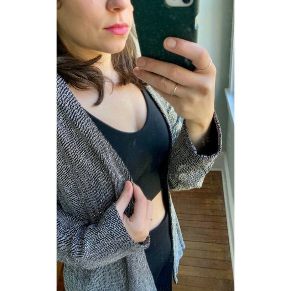 Vintage Y2K Sequin Silver New Years Formal Fancy Event Cardigan Blazer Jacket XL - Picture 3 of 10